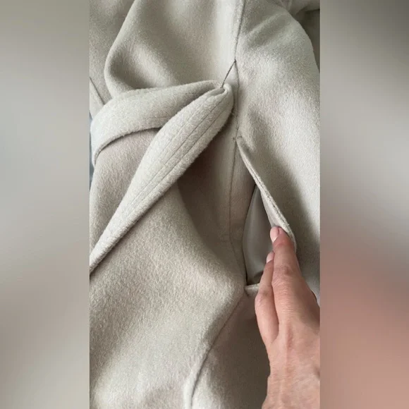 New Double Face Wool Rebecca Minkoff Chic Coat Women’s Long Stone - Picture 12 of 15